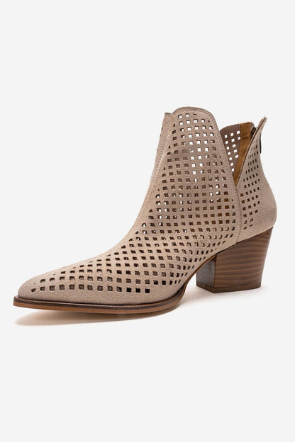 ORVIA - Botín de tacón cuadrado beige (Mujer)