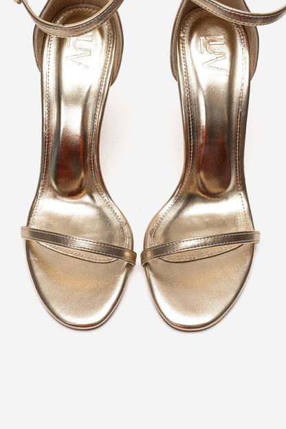 Yelena - Zapatilla de tacón de aguja dorada (Mujer)
