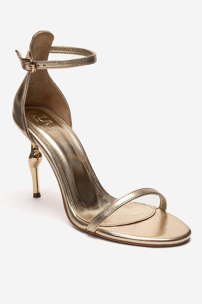 Yelena - Zapatilla de tacón de aguja dorada (Mujer)