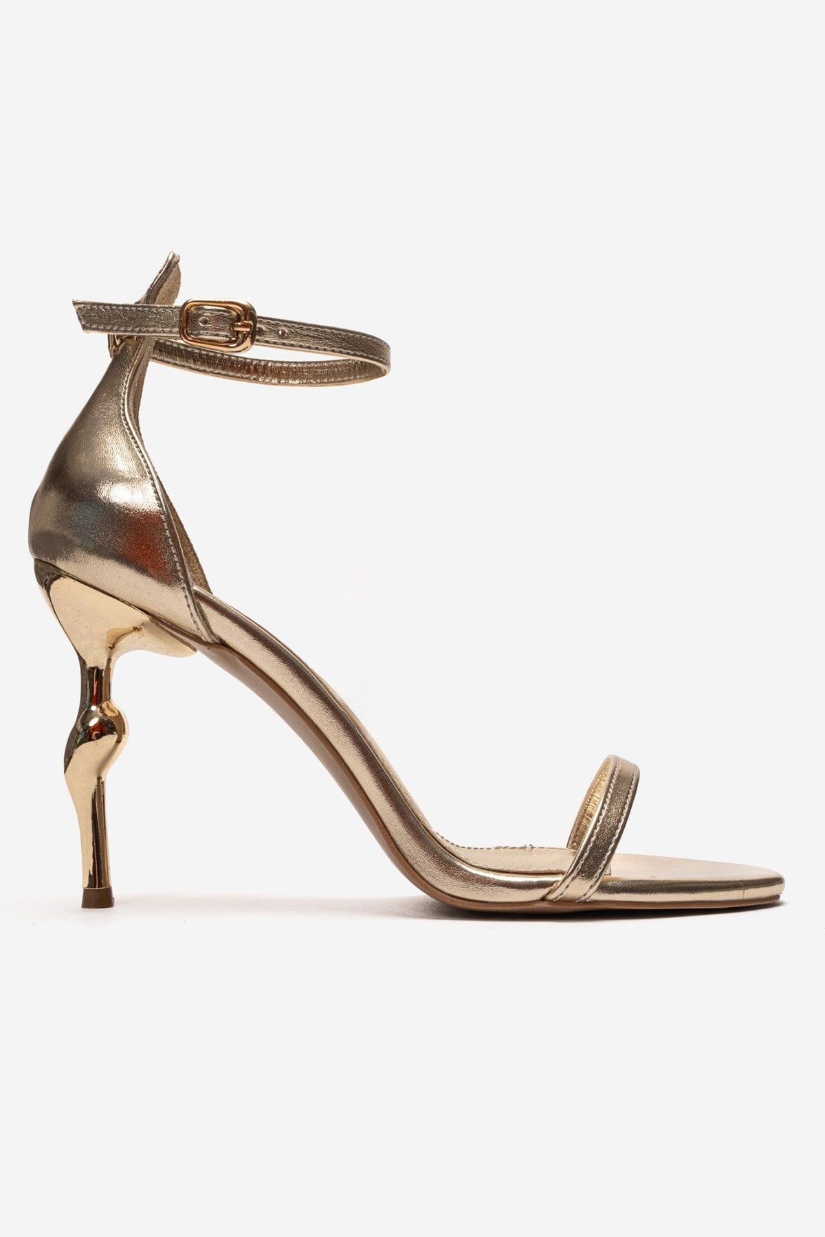 Yelena - Zapatilla de tacón de aguja dorada (Mujer)