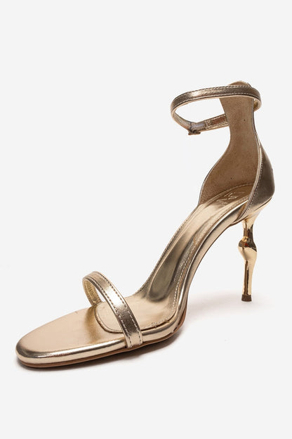 Yelena - Zapatilla de tacón de aguja dorada (Mujer)