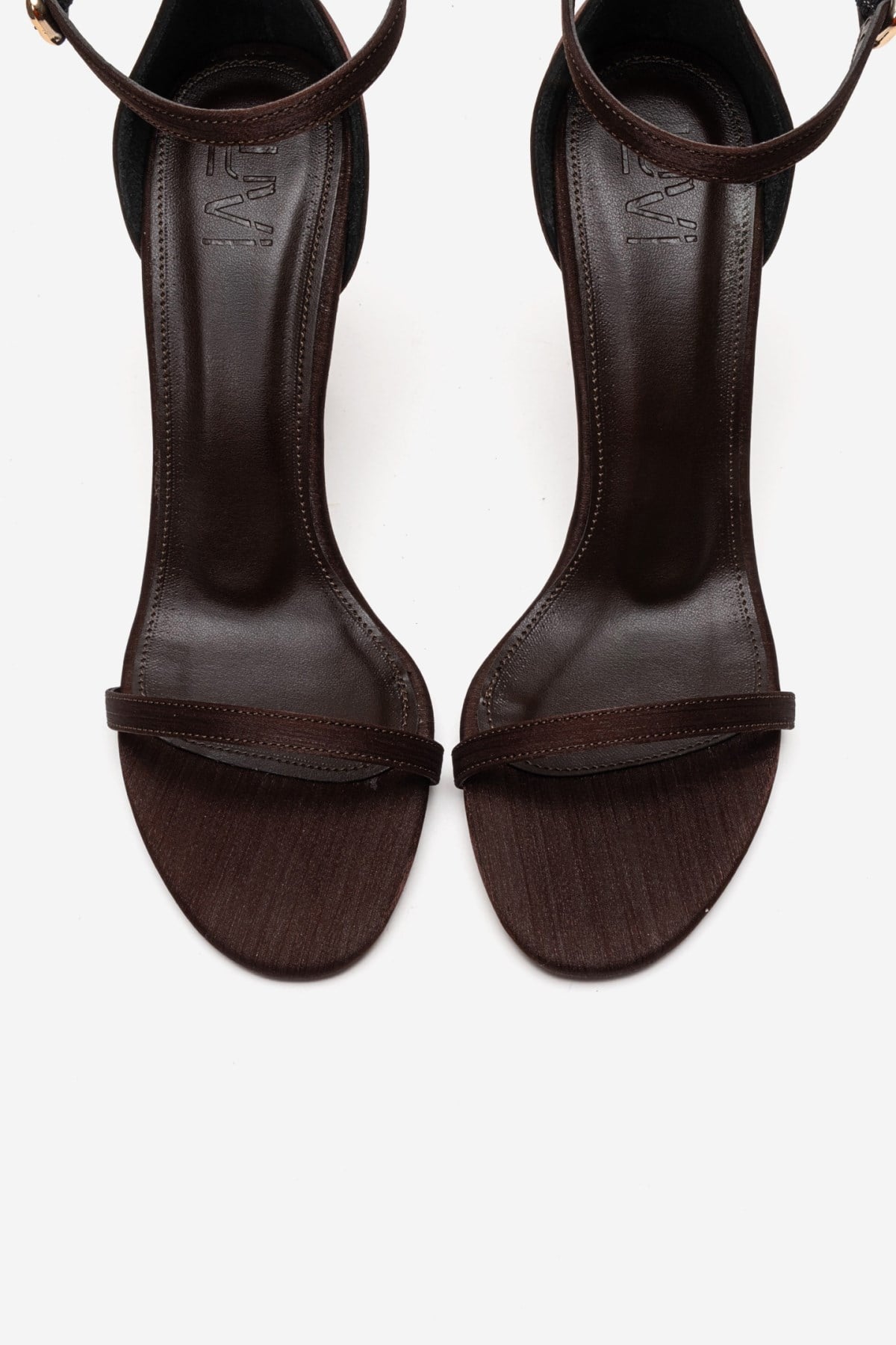 Yelena - Brown Satin Thin-Strap Stiletto Pump (Women)