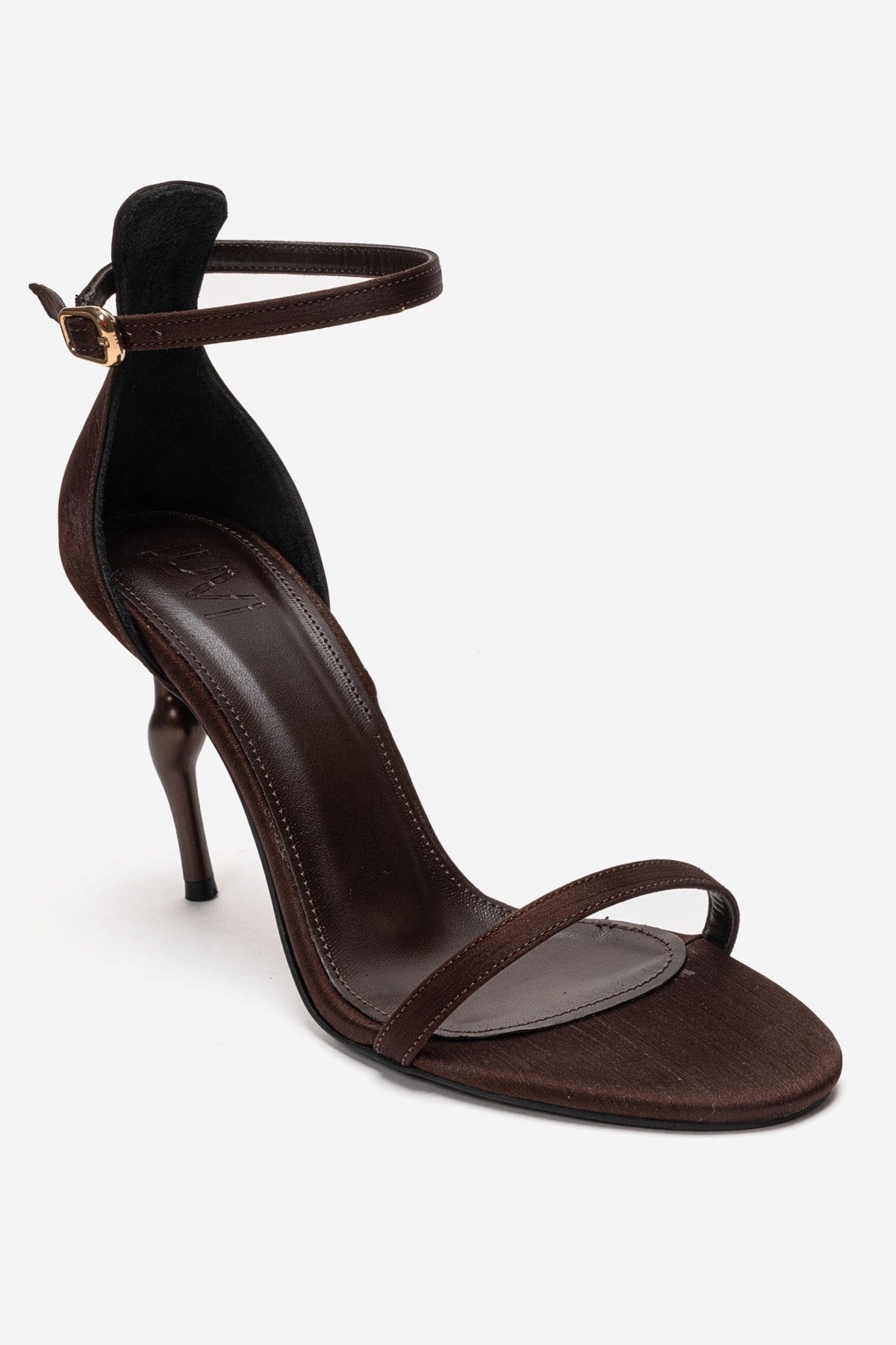 Yelena - Brown Satin Thin-Strap Stiletto Pump (Women)