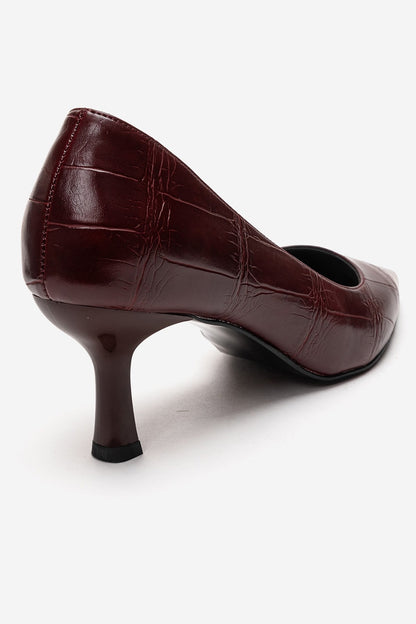 Arel - Burgundy Croc-Embossed Stiletto Pump (Women)