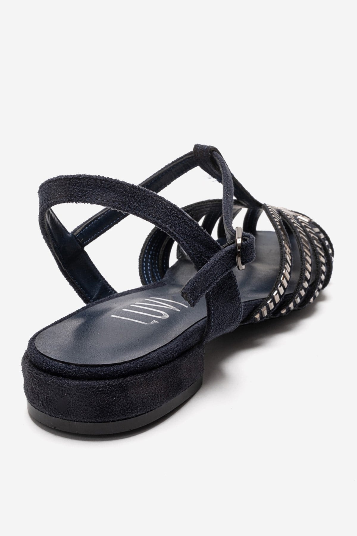LAVINA - Sandalia de Piel Genuina Azul Marino (Mujer)