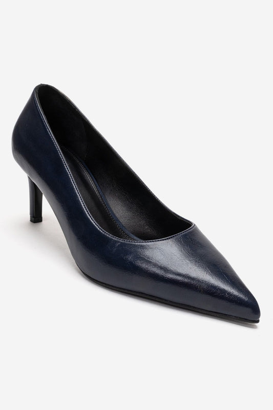 VELMIRA - Navy Genuine Leather Stiletto Pump (Women)
