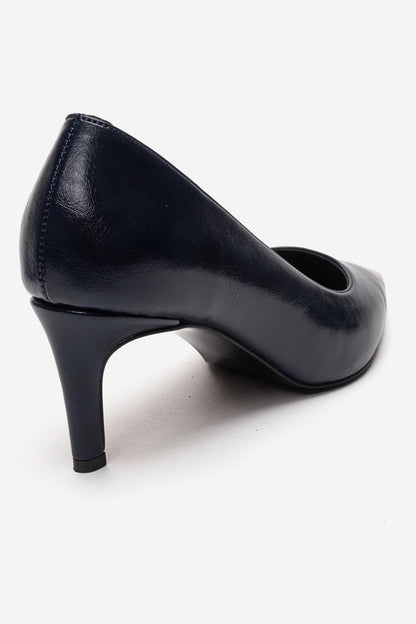 VELMIRA - Navy Genuine Leather Stiletto Pump (Women)