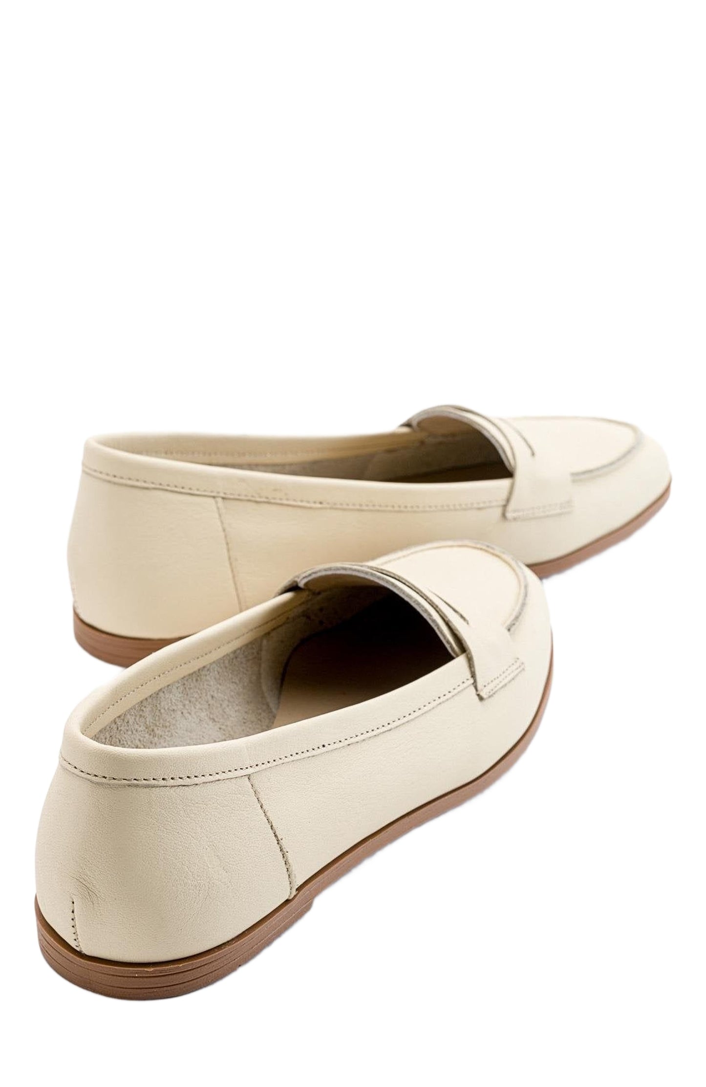 Dorothy - Light Beige Leather Loafers