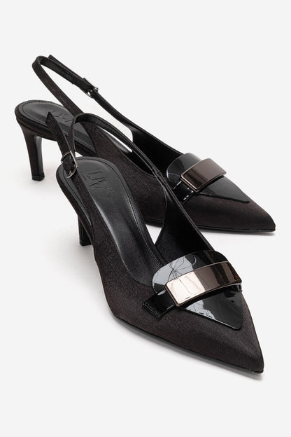 Sollenne - Black Genuine Leather Pointed Toe Stiletto Pump (Women)
