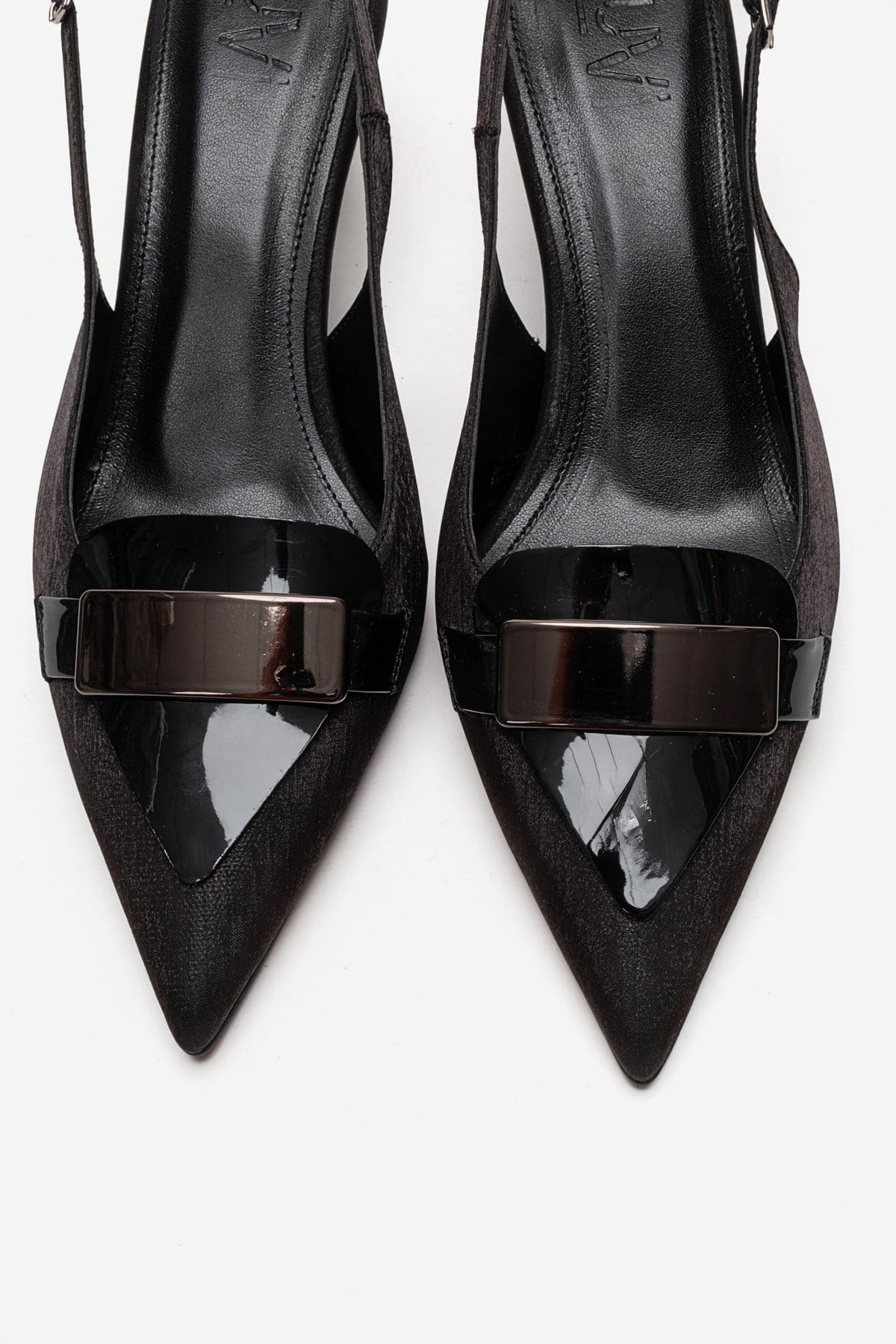 Sollenne - Black Genuine Leather Pointed Toe Stiletto Pump (Women)