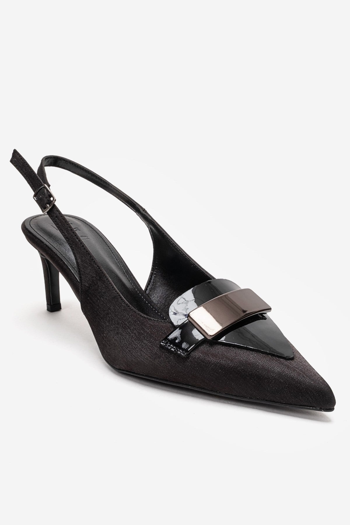 Sollenne - Black Genuine Leather Pointed Toe Stiletto Pump (Women)