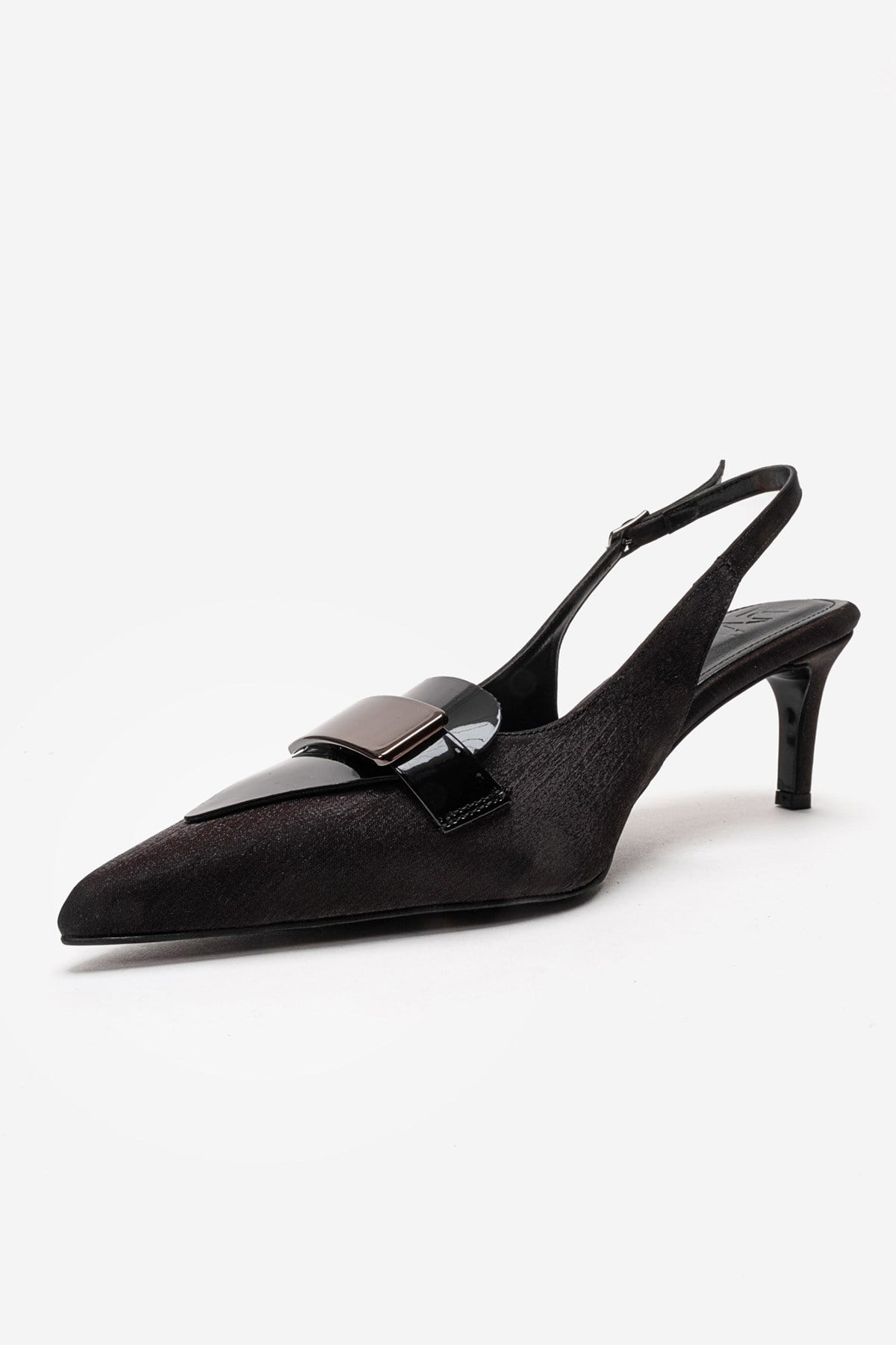 Sollenne - Black Genuine Leather Pointed Toe Stiletto Pump (Women)