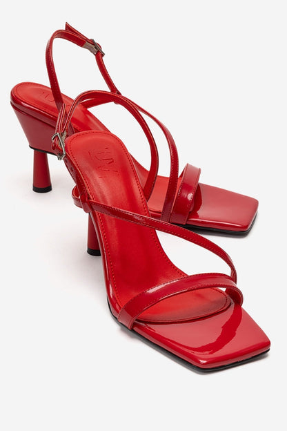 Jolene - Red Genuine Leather Square Toe Stiletto Pump (Women)