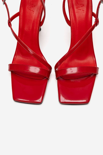 Jolene - Red Genuine Leather Square Toe Stiletto Pump (Women)