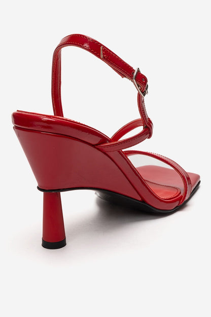 Jolene - Red Genuine Leather Square Toe Stiletto Pump (Women)