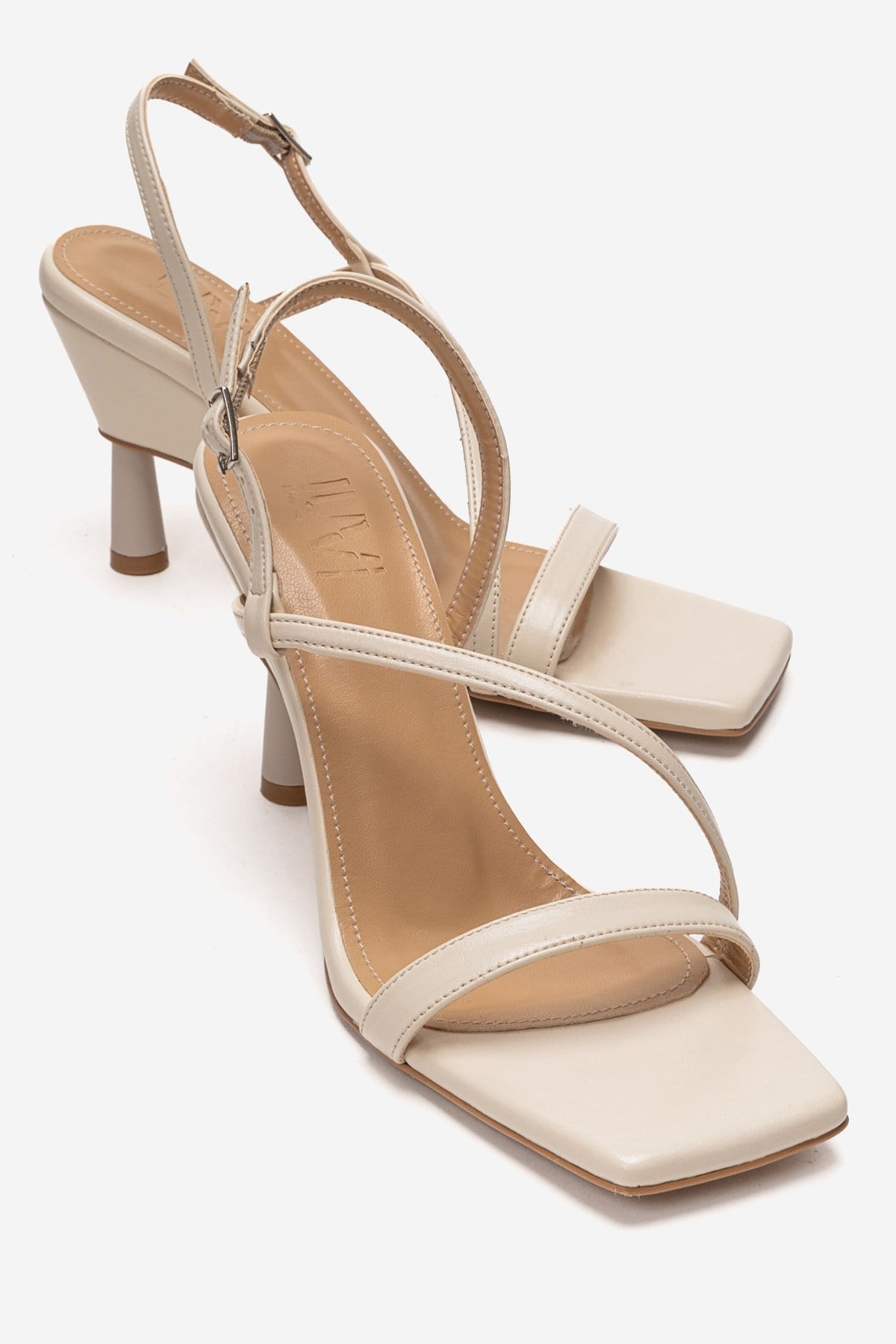 Jolene - Off-White Genuine Leather Square Toe Stiletto Pump (Women)