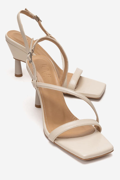 Jolene - Off-White Genuine Leather Square Toe Stiletto Pump (Women)