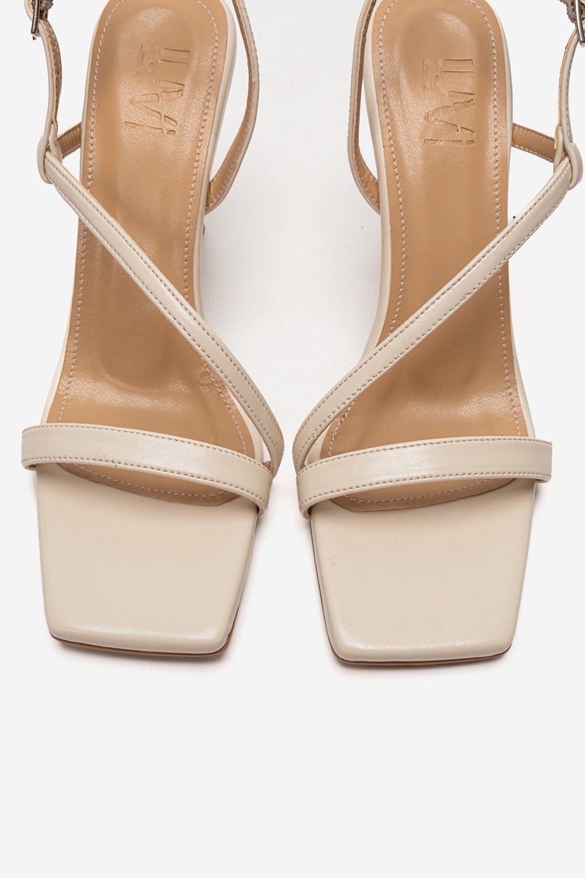 Jolene - Off-White Genuine Leather Square Toe Stiletto Pump (Women)
