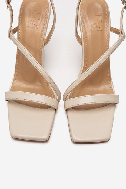 Jolene - Off-White Genuine Leather Square Toe Stiletto Pump (Women)