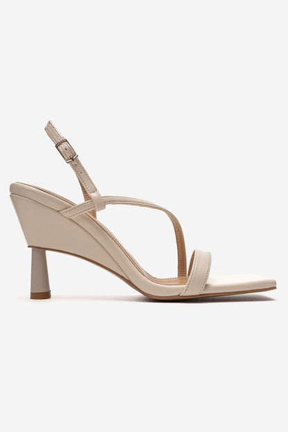 Jolene - Off-White Genuine Leather Square Toe Stiletto Pump (Women)