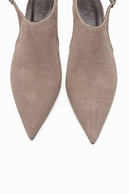 Rosalie - Taupe Genuine Leather Pointed Toe Stiletto Pump (Women)