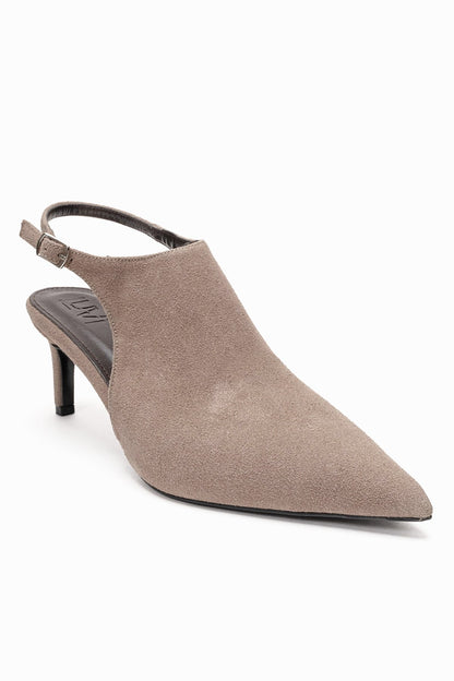Rosalie - Taupe Genuine Leather Pointed Toe Stiletto Pump (Women)