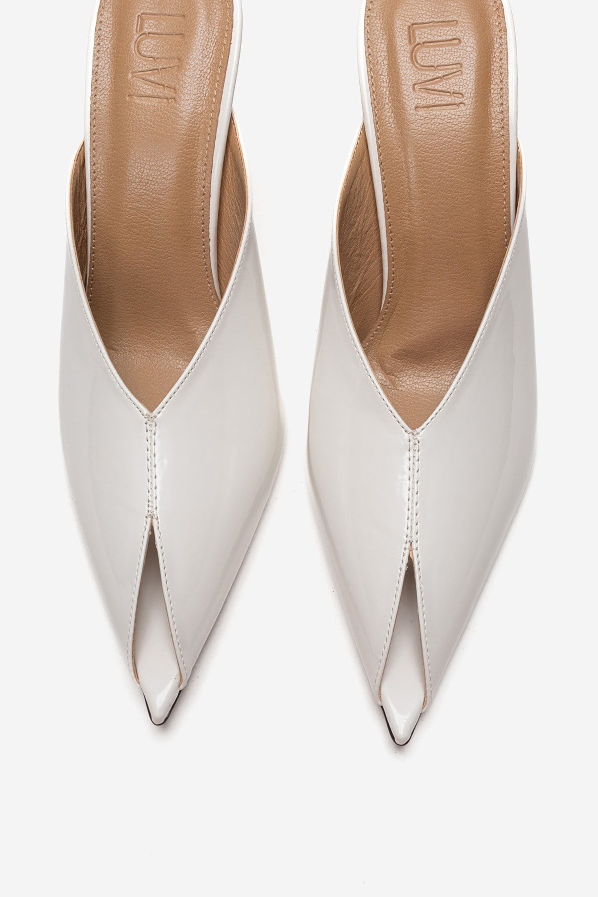 Mirena - White Genuine Leather Stiletto Mule (Women)