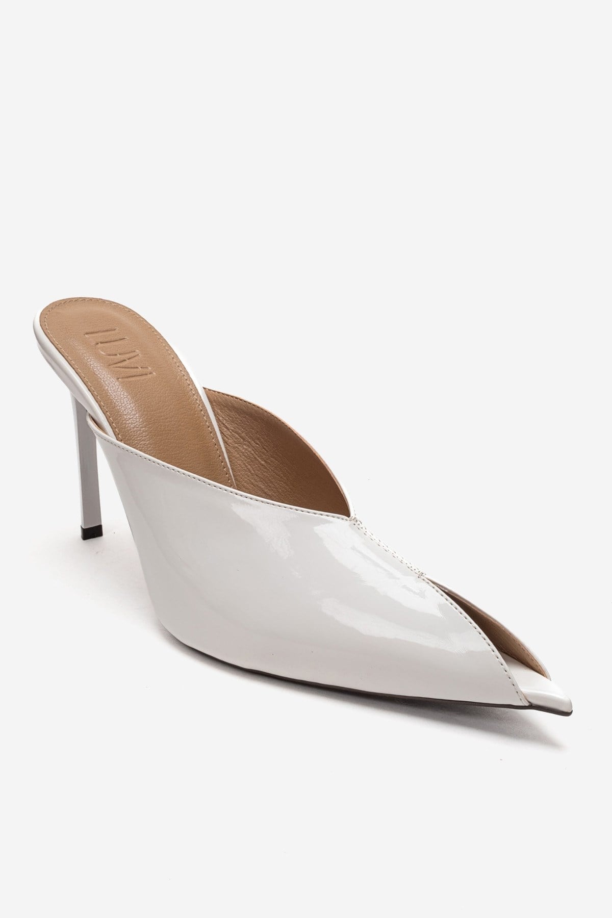 Mirena - White Genuine Leather Stiletto Mule (Women)