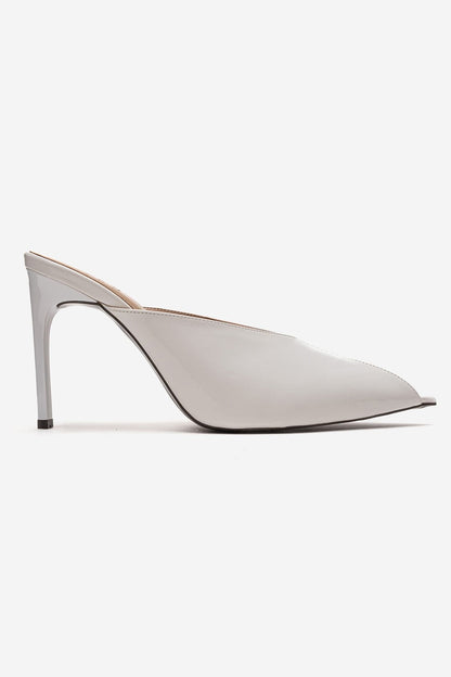 Mirena - White Genuine Leather Stiletto Mule (Women)