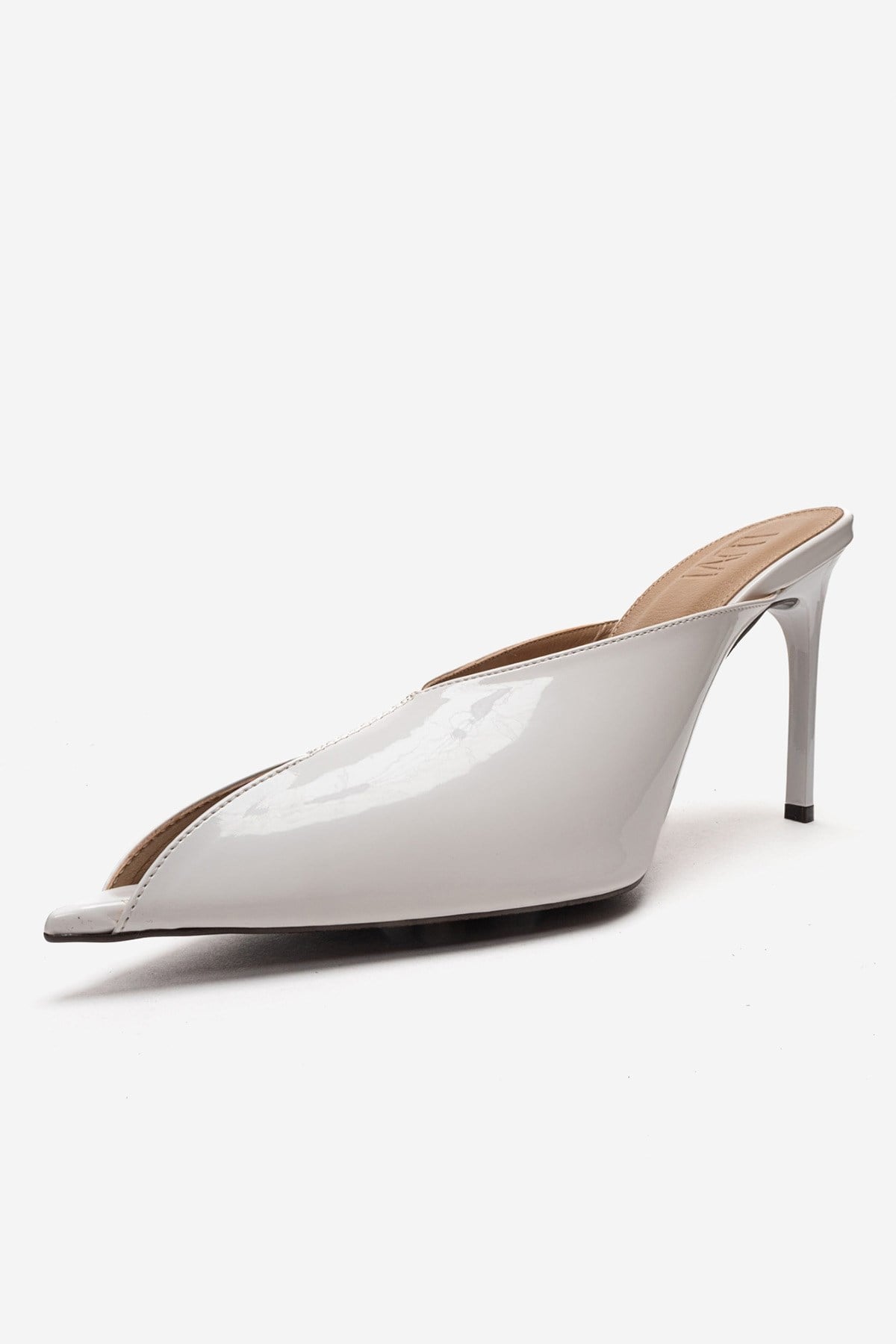 Mirena - White Genuine Leather Stiletto Mule (Women)