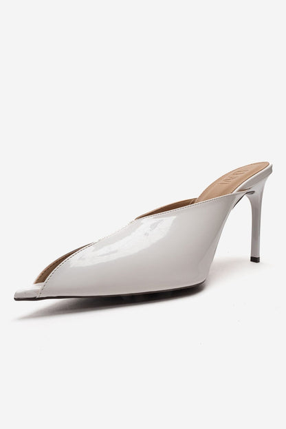 Mirena - White Genuine Leather Stiletto Mule (Women)