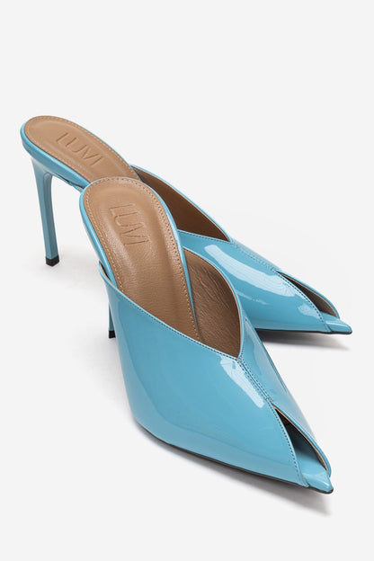 Mirena - Blue Genuine Leather Stiletto Mule (Women)