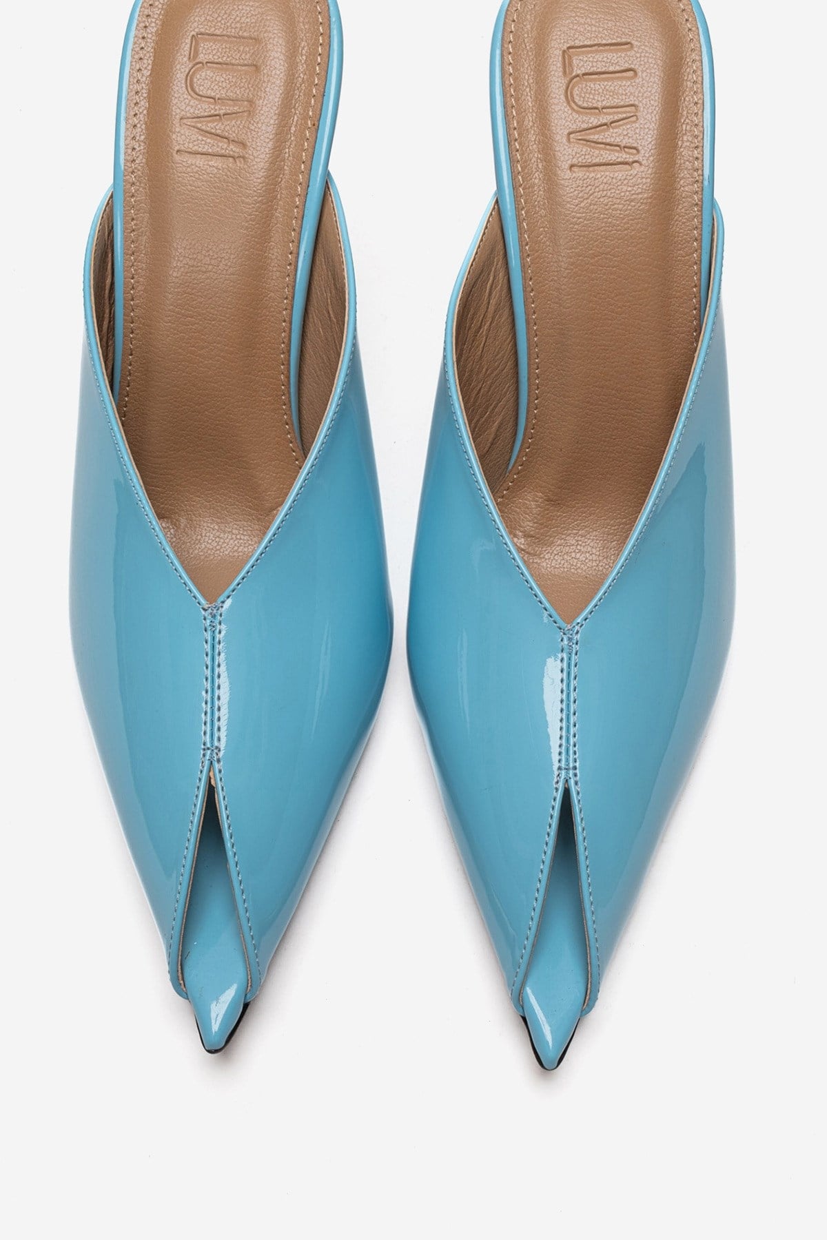 Mirena - Blue Genuine Leather Stiletto Mule (Women)