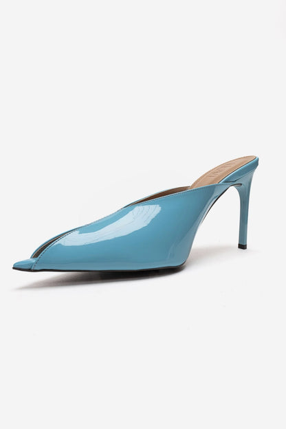 Mirena - Blue Genuine Leather Stiletto Mule (Women)