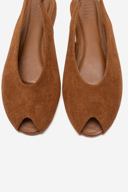 SERINA - Sandalia de piel auténtica Camel (Mujer)