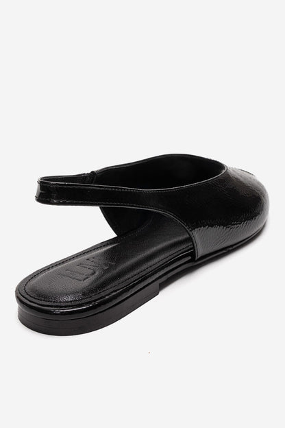 SERINA - Black Genuine Leather Sandal (Women)