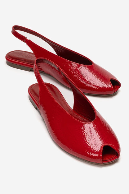SERINA - Sandalia de Piel Genuina Roja (Mujer)