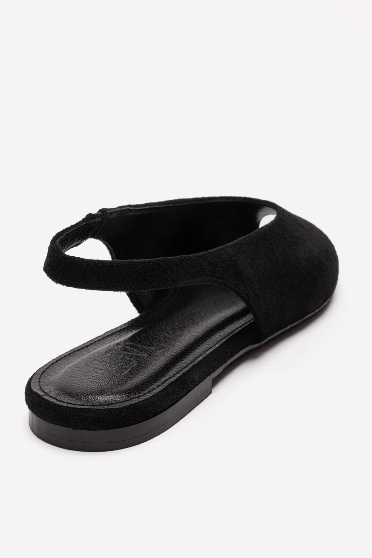 SERINA - Sandalia de cuero genuino negro (Mujer)