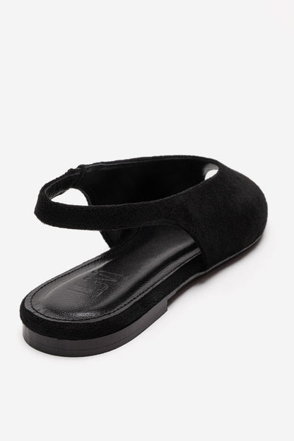 SERINA - Sandalia de cuero genuino negro (Mujer)