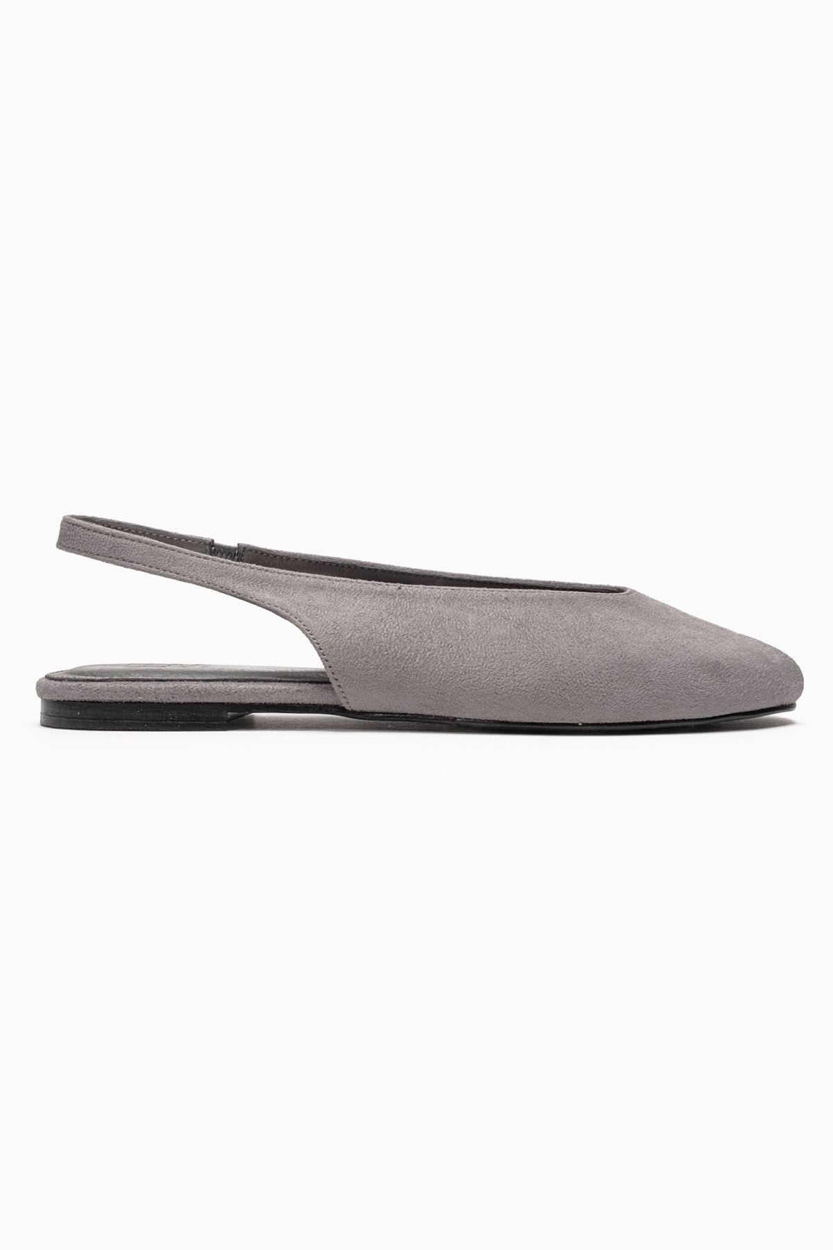 SERINA - Grey Genuine Leather Open Front Slingback Sandal (Women)