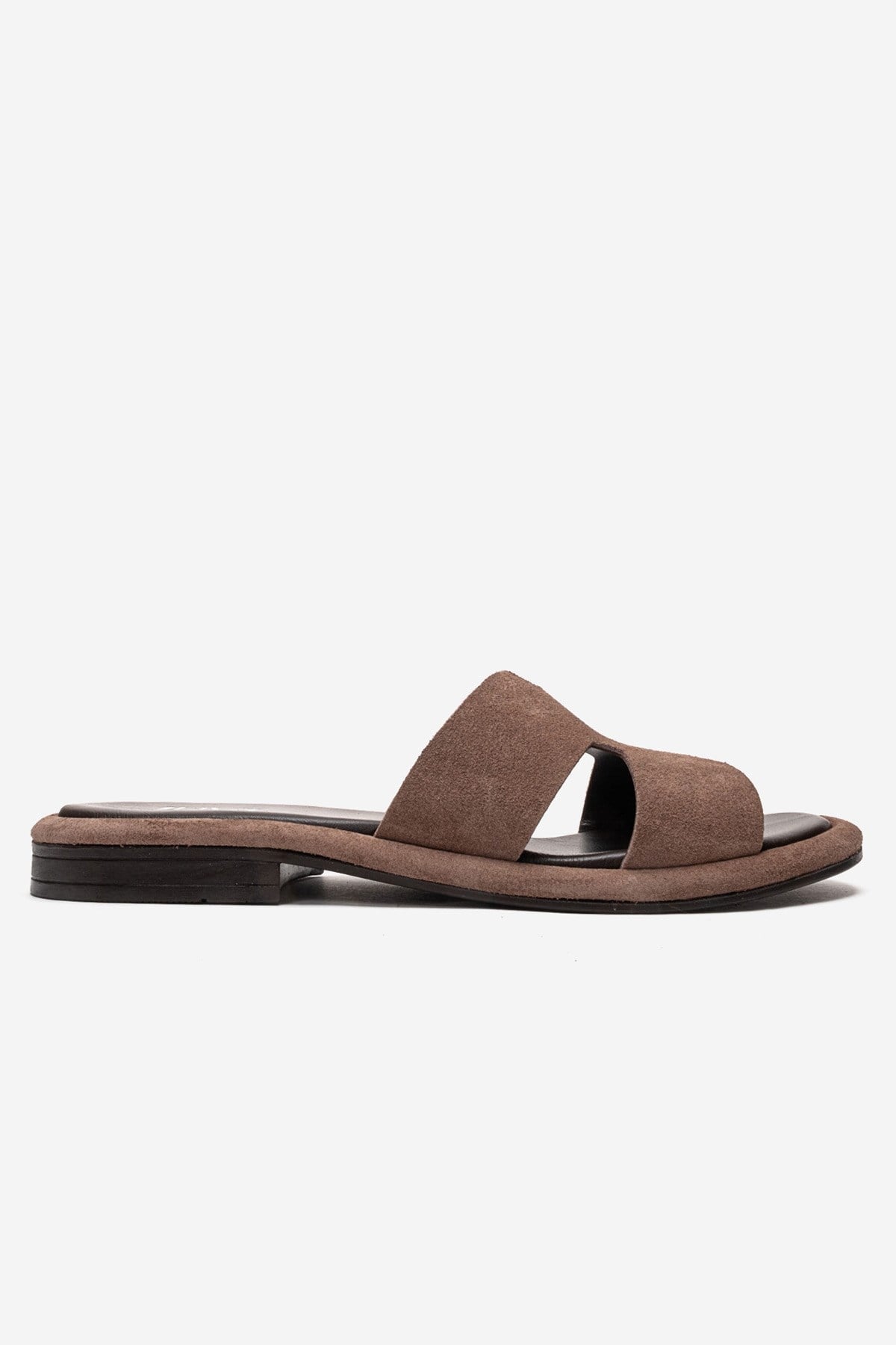 BRIO - Taupe Genuine Leather Slide (Women)