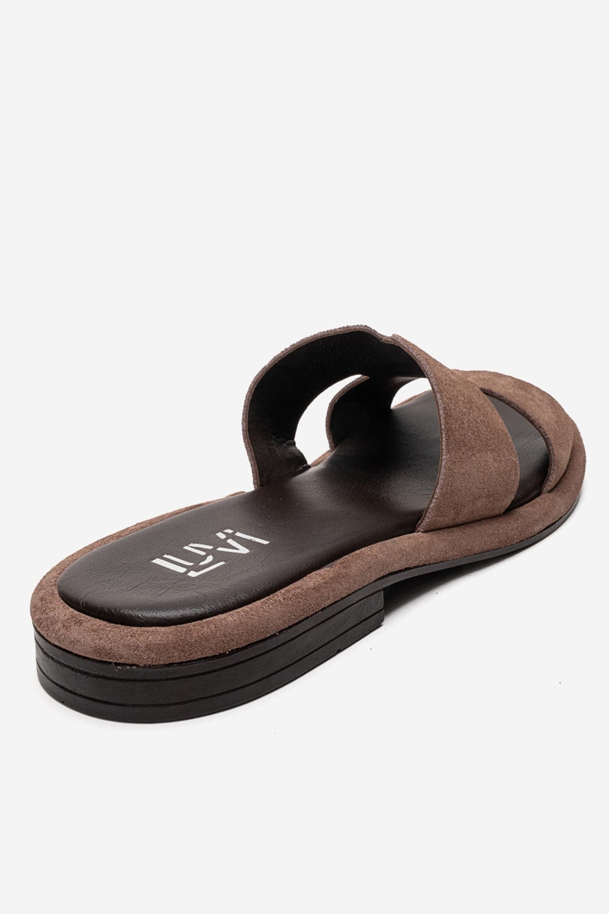 BRIO - Taupe Genuine Leather Slide (Women)