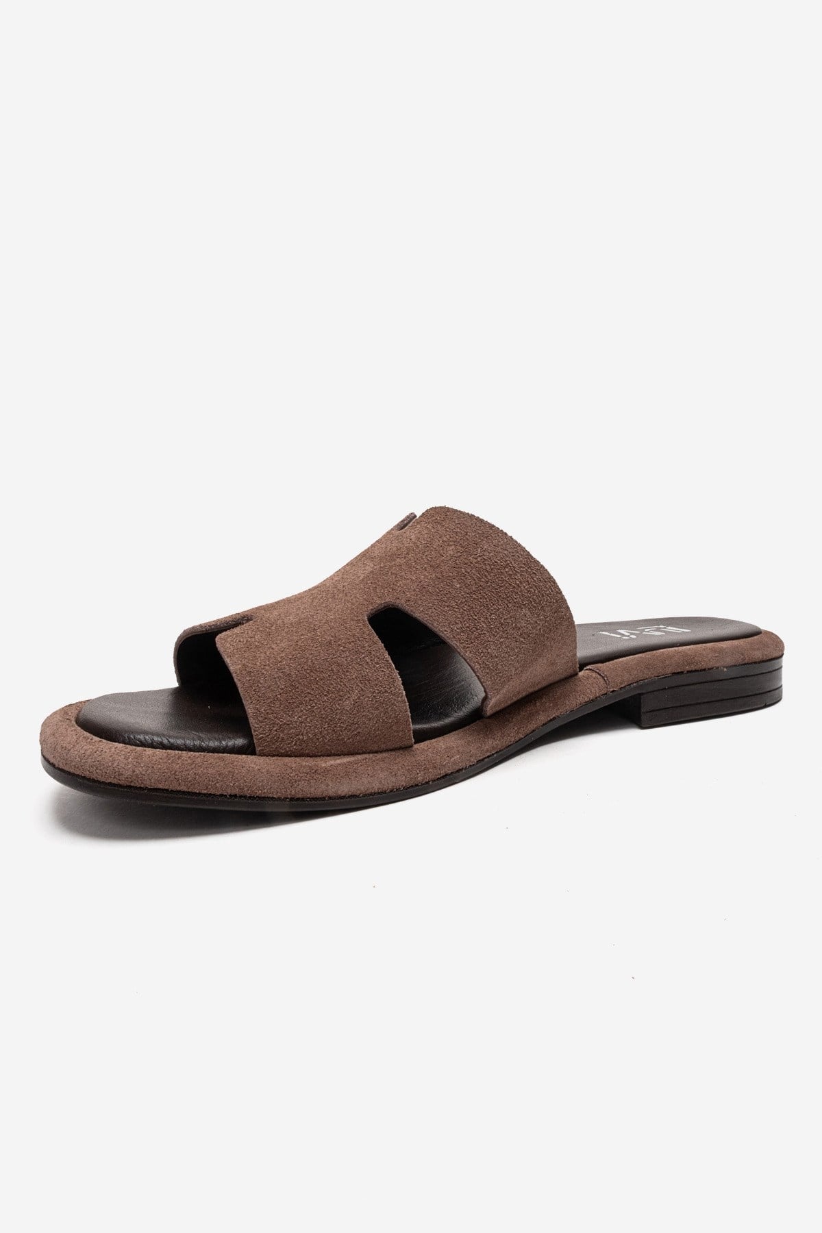 BRIO - Taupe Genuine Leather Slide (Women)