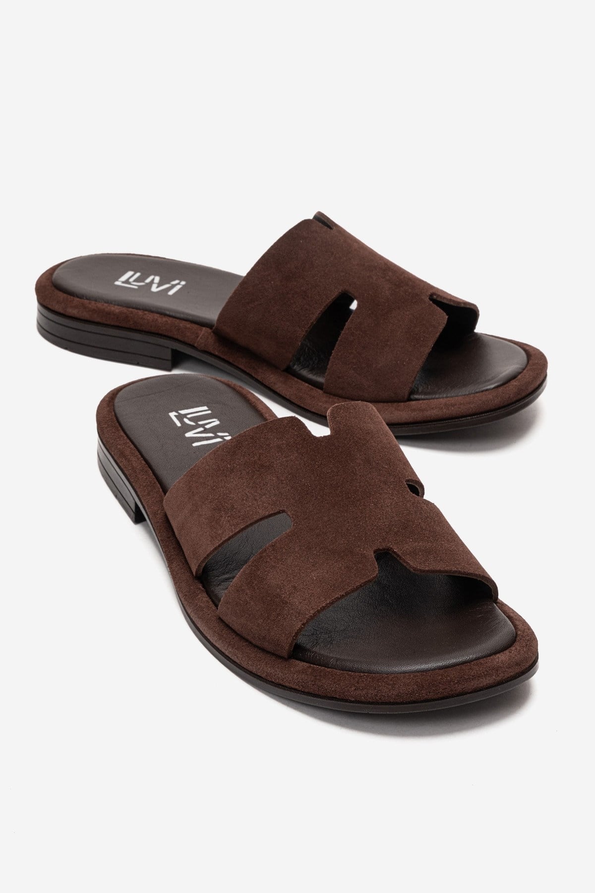 BRIO - Brown Genuine Leather Slide (Women)