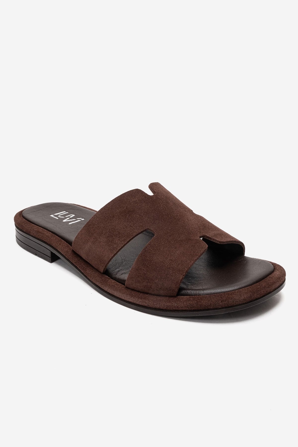 BRIO - Brown Genuine Leather Slide (Women)
