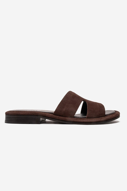 BRIO - Brown Genuine Leather Slide (Women)