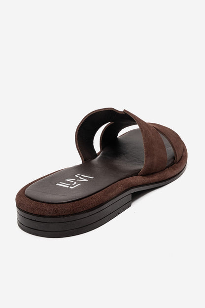 BRIO - Brown Genuine Leather Slide (Women)