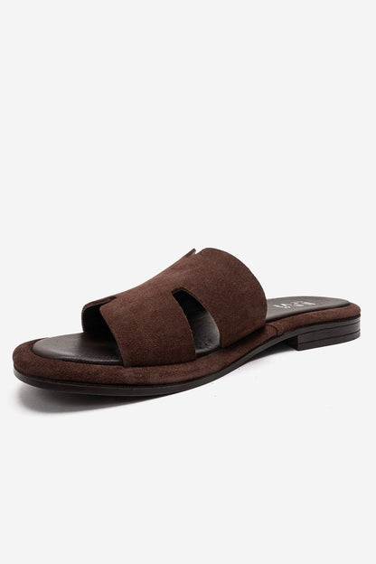 BRIO - Brown Genuine Leather Slide (Women)