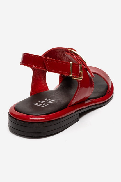 AUREN - Red Patent Genuine Leather Sandal (Women)
