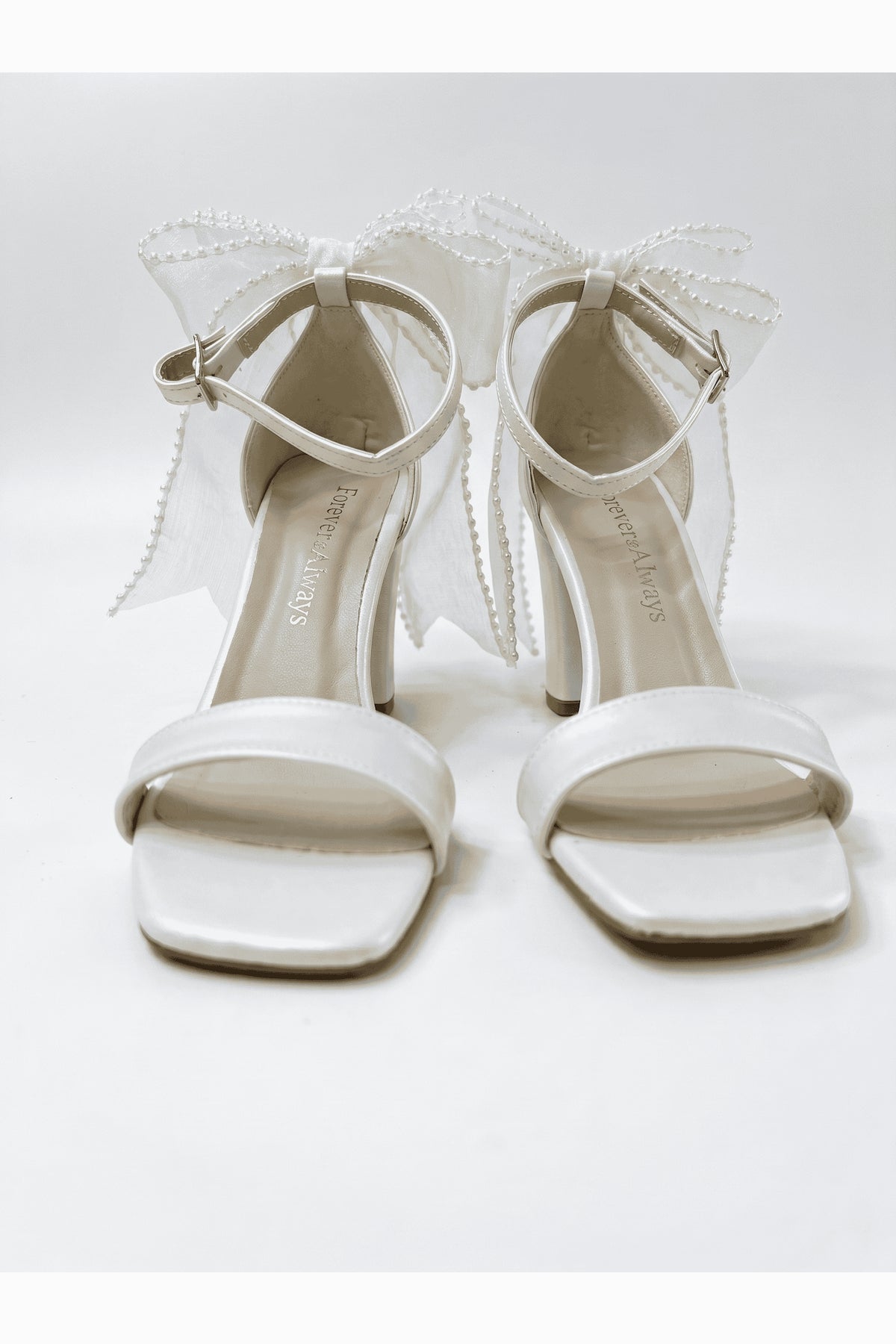 Evarose Bow Detail Block Heel Bridal Sandal